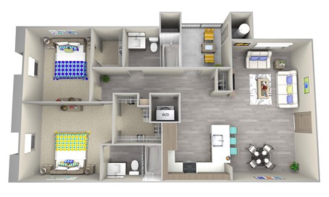 coast b1 Floor Plan at Las Positas Apartments, Camarillo, California